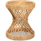 Seville End Table in Natural Finish Rattan