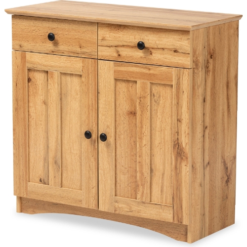 Lauren 2 Door Buffet Cabinet in Oak Brown Finish