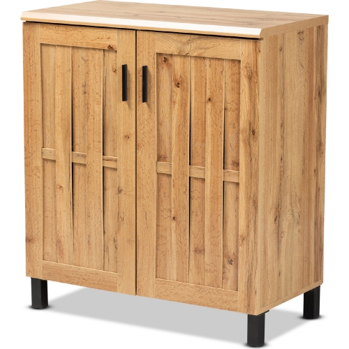 Excel 2 Door Storage Cabinet in Oak Brown Wood