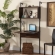 Fariat Shelving Unit with Desk in Walnut Finish & Black Metal