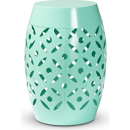 Hallie Outdoor Side Table in Aqua Finish Metal