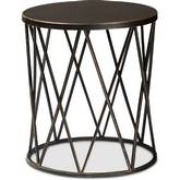 Finnick End Table in Antique Black Metal