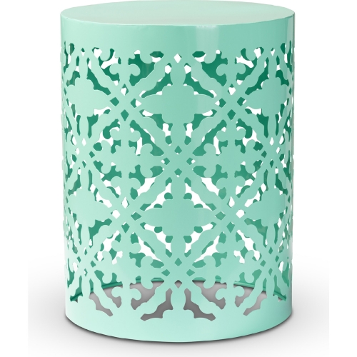 Jamila Outdoor Side Table in Aqua Finish Metal