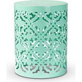 Jamila Outdoor Side Table in Aqua Finish Metal