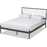 Samir Full Platform Bed in Black Bronze Metal