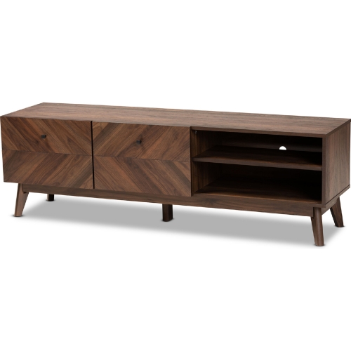 Hartman TV Stand in Walnut Finish Wood