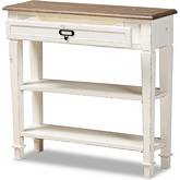 Dauphine 1 Drawer Console Table in Natural & White Wood