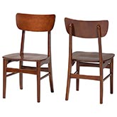 Netherlands Dining Chair in Dark Walnut Finish Bent Wood (Set of 2)