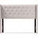 Ally King Winged Headboard in Tufted Gray Beige Fabric withNailhead