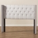 Ally King Winged Headboard in Tufted Gray Beige Fabric withNailhead