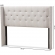Ally King Winged Headboard in Tufted Gray Beige Fabric withNailhead