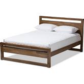 Torino Open Frame King Platform Bed in Walnut Finish Wood