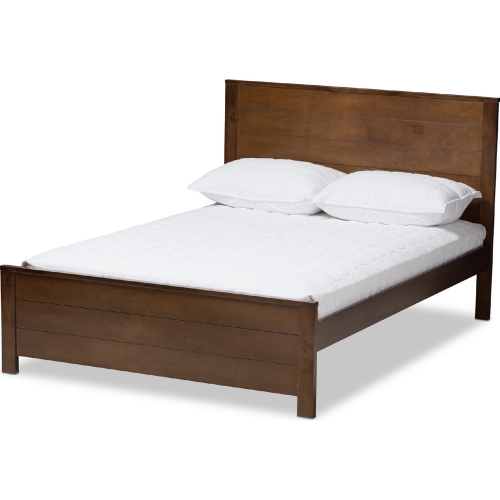 Catalina Full Platform Bed in Walnut Brown Wood