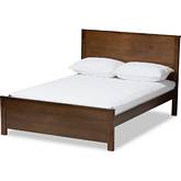 Catalina Full Platform Bed in Walnut Brown Wood