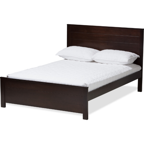Catalina Full Platform Bed in Espresso Brown Wood