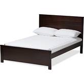 Catalina Full Platform Bed in Espresso Brown Wood