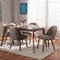 Cody 5 Piece Dining Set in Light Gray Fabric Walnut Finish Wood