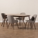 Cody 5 Piece Dining Set in Light Gray Fabric Walnut Finish Wood