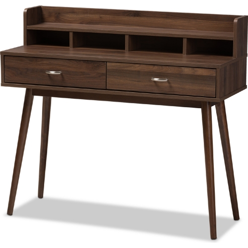 Disa 2 Drawer Desk in Walnut Brown Finish