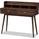 Disa 2 Drawer Desk in Walnut Brown Finish