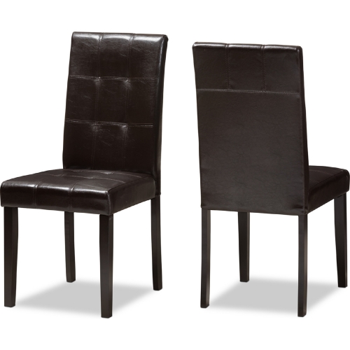 Avery Dining Chair in Dark Brown Leatherette (Set of 2)