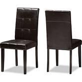 Avery Dining Chair in Dark Brown Leatherette (Set of 2)