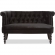 Flax Victorian Style Loveseat in Tufted Black Velvet
