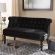 Flax Victorian Style Loveseat in Tufted Black Velvet
