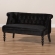 Flax Victorian Style Loveseat in Tufted Black Velvet