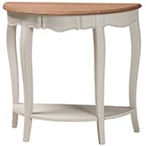 Cordelia Console Table in Natural Wood & Greyish Beige