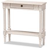Ariella 1 Drawer Console Table in White Wash Wood