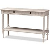 Ariella 1 Drawer Console Table in White Wash Wood