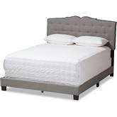 Vivienne Full Bed in Tufted Light Gray Fabric