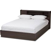 Larsine Queen Platform Storage Bed in Wenge Brown Finish