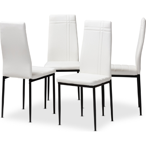 Matiese Dining Chair in White Leatherette (Set of 4)