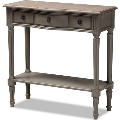 Noelle 1 Drawer Wood Console Table in Gray Finish