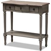 Noelle 1 Drawer Wood Console Table in Gray Finish