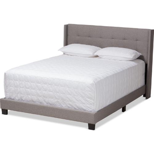Lisette Queen Bed in Gray Fabric