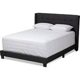 Lisette Queen Bed in Charcoal Gray Fabric