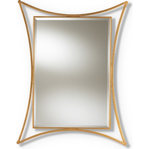 Melia Rectangular Wall Mirror in Antique Gold