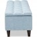 Brette Storage Bench in Tufted Light Blue Fabric & Dark Wood