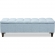 Brette Storage Bench in Tufted Light Blue Fabric & Dark Wood