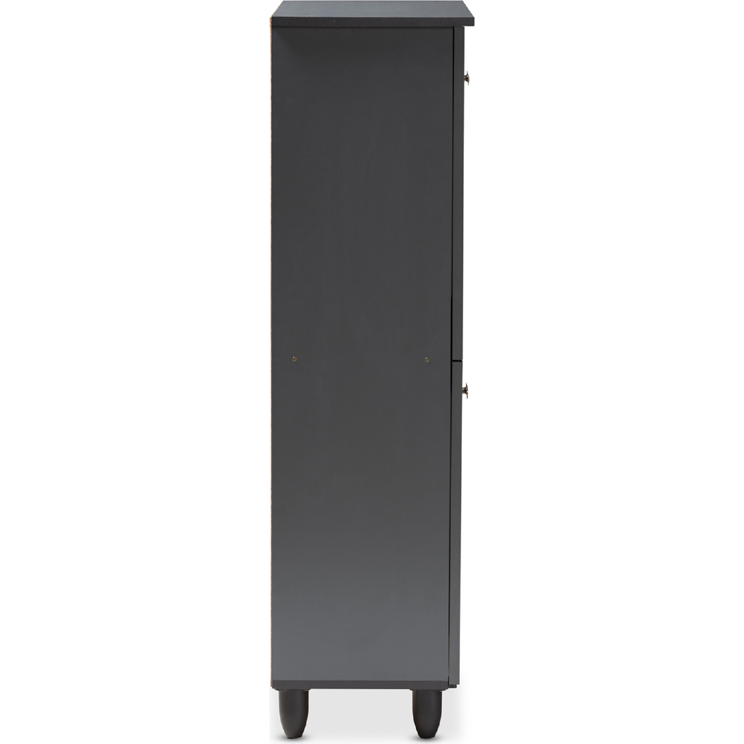 Baxton SC864574 A-Dark Grey-Shoe Cabinet Fernanda Door Shoe