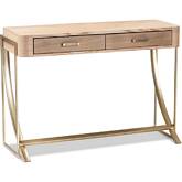 Lafoy 2 Drawer Console Table in Wood & Gold