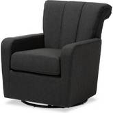 Rayner Swivel Accent Chair in Channel Tufted Gray Fabric