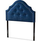 Cora Twin Headboard in Tufted Royal Blue Fabric