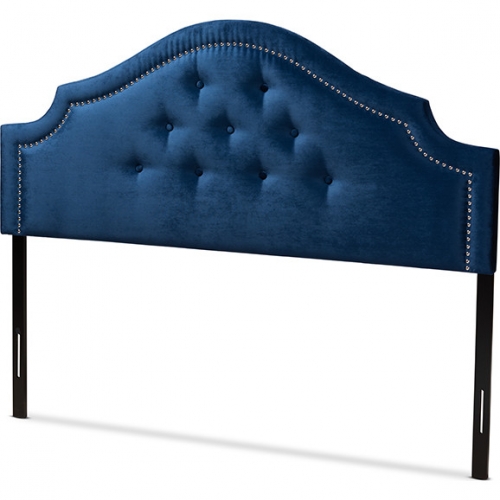 Cora Queen Headboard in Tufted Royal Blue Fabric
