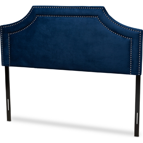 Avignon King Headboard in Navy Blue Velvet