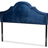 Rita Full Headboard in Navy Blue Velvet