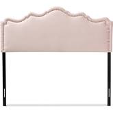 Nadeen Queen Headboard in Light Pink Velvet